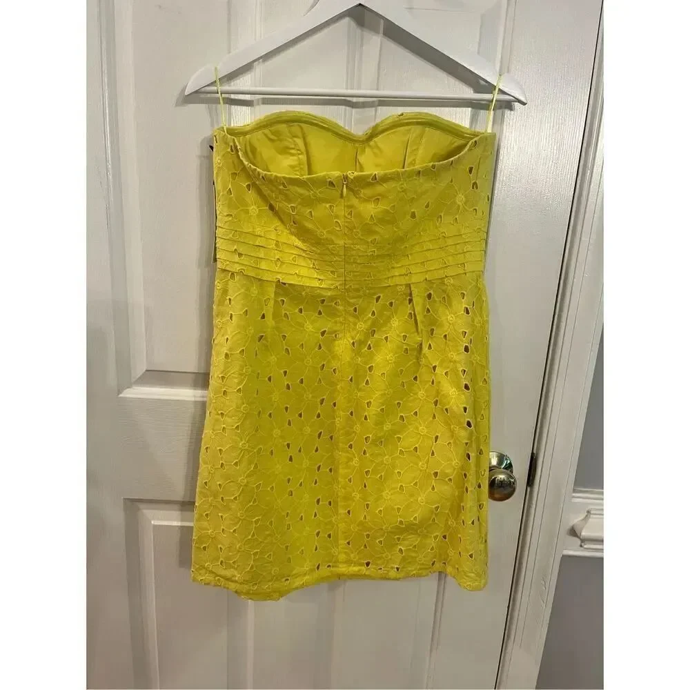 BB Dakota Yellow Daffodil Crumb Catcher Strapless Mini Dress sz 8 NWT